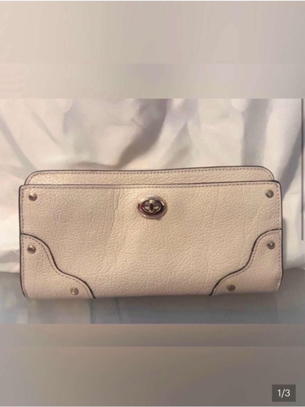 Coach Pebbled Leather Turnlock Wallet